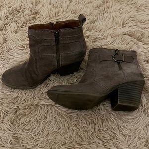 Brown high heel boots